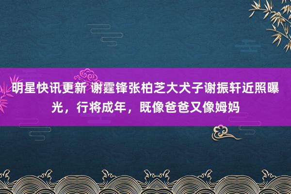 明星快讯更新 谢霆锋张柏芝大犬子谢振轩近照曝光，行将成年，既像爸爸又像姆妈