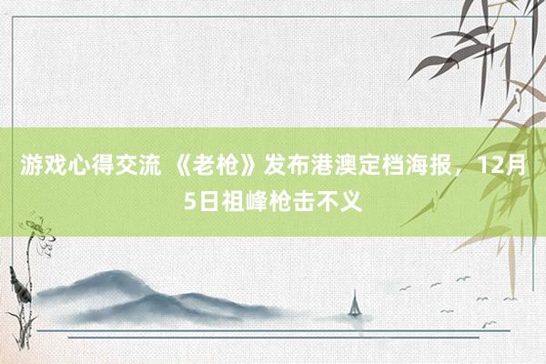 游戏心得交流 《老枪》发布港澳定档海报，12月5日祖峰枪击不义