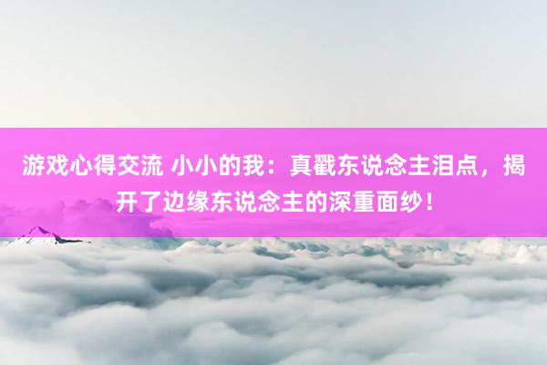 游戏心得交流 小小的我：真戳东说念主泪点，揭开了边缘东说念主的深重面纱！