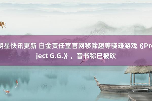 明星快讯更新 白金责任室官网移除超等骁雄游戏《Project G.G.》，音书称已被砍